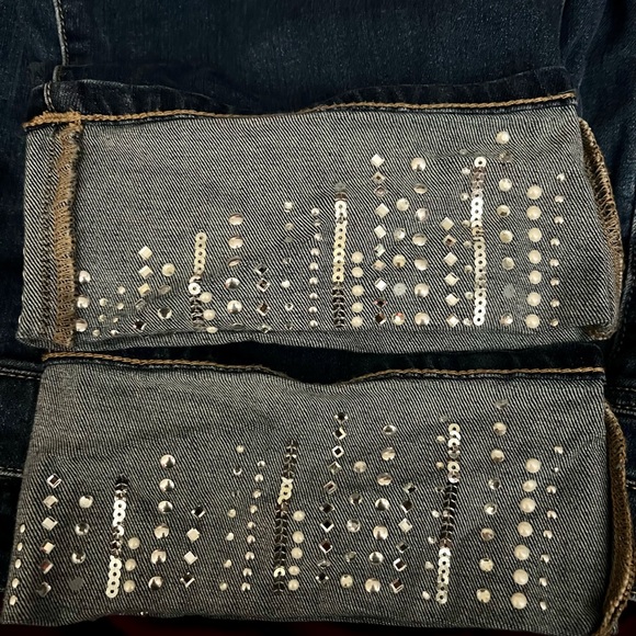 Lane Bryant Denim ankle Jeans with metallic embellishments on cuffs - Picture 2 of 3